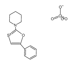 5-Phenyl-2-piperidino-1,3-oxathiolium perchlorate Structure