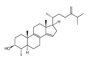 4α-methyl-5α-ergosta-8,14,24(28)-trien-3β-ol结构式