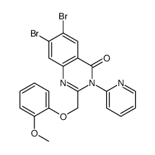 6,7-dibromo-2-[(2-methoxyphenoxy)methyl]-3-pyridin-2-ylquinazolin-4-one Structure