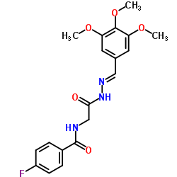 4-Fluoro-N-{2-oxo-2-[(2E)-2-(3,4,5-trimethoxybenzylidene)hydrazino]ethyl}benzamide结构式
