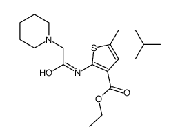 ethyl 5-methyl-2-[(2-piperidin-1-ylacetyl)amino]-4,5,6,7-tetrahydro-1-benzothiophene-3-carboxylate结构式