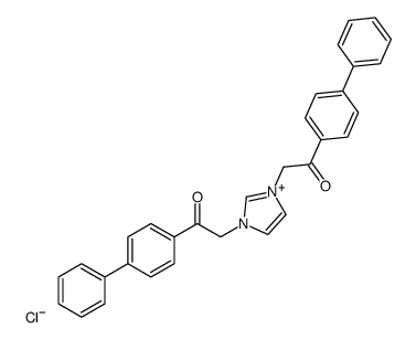 1,3-bis(2-([1,1'-biphenyl]-4-yl)-2-oxoethyl)-1H-imidazol-3-ium chloride Structure