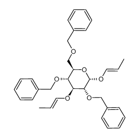 1-propenyl 2,4,6-tri-O-benzyl-3-O-(1-propenyl)-α-D-glucopyranose结构式