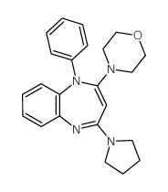 2-(4-Morpholinyl)-1-phenyl-4-(1-pyrrolidinyl)-1H-1,5-benzodiazepine结构式