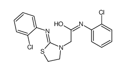 N-(2-chlorophenyl)-2-[2-(2-chlorophenyl)imino-1,3-thiazolidin-3-yl]acetamide Structure