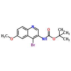 tert-butyl (4-bromo-6-methoxyquinolin-3-yl)carbamate structure