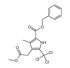 4-Methoxycarbonylmethyl-3-methyl-5-trichloromethyl-1H-pyrrole-2-carboxylic acid benzyl ester Structure
