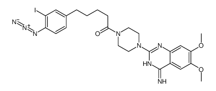 4-amino-6,7-dimethoxy-2-(4-(5-(3-iodo-4-azidophenyl)pentanoyl)-1-piperazinyl)quinazoline structure