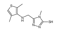 N-(2,4-dimethyl-thien-3-yl)-N-(4-methyl-5-mercapto-1,2,4-triazol-3-yl-methyl)-amine结构式