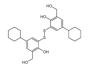 4-cyclohexyl-2-[[5-cyclohexyl-2-hydroxy-3-(hydroxymethyl)phenyl]disulfanyl]-6-(hydroxymethyl)phenol结构式