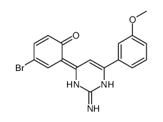 6-[2-amino-4-(3-methoxyphenyl)-1H-pyrimidin-6-ylidene]-4-bromocyclohexa-2,4-dien-1-one结构式