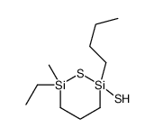 2-butyl-6-ethyl-6-methyl-2-sulfanyl-1,2,6-thiadisilinane结构式