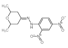 4H-Pyran-4-one,tetrahydro-2,6-dimethyl-, 2-(2,4-dinitrophenyl)hydrazone structure