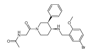 N-(2-{(3R,4S)-4-[(5-bromo-2-methoxybenzyl)amino]-3-phenylpiperidin-1-yl}-2-oxoethyl)acetamide Structure