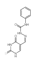 Hydrazinecarboxamide,N-phenyl-2-[(1,2,3,4-tetrahydro-4-oxo-2-thioxo-5-pyrimidinyl)methylene]- structure