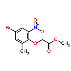 Methyl (4-bromo-2-methyl-6-nitrophenoxy)acetate structure