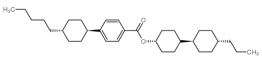 反式,反式-4'-丙基双环己基-4-基-4-(反式-4-戊基环己基)-苯甲酸酯结构式