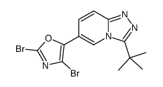 2,4-dibromo-5-(3-tert-butyl-[1,2,4]triazolo[4,3-a]pyridin-6-yl)-1,3-oxazole结构式