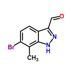 6-Bromo-7-methyl-1H-indazole-3-carbaldehyde结构式
