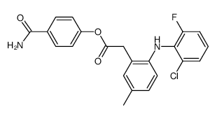 4-carbamoylphenyl-2-(2-(2-chloro-6-fluorophenylamino)-5-methylphenyl)acetate结构式