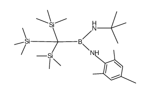 (tert-butylamino){(2,4,6-trimethylphenyl)amino}{tris(trimethylsilyl)silyl}borane结构式
