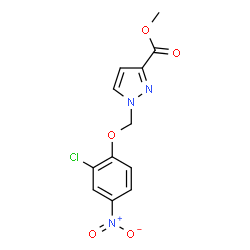 1-(2-CHLORO-4-NITRO-PHENOXYMETHYL)-1 H-PYRAZOLE-3-CARBOXYLIC ACID METHYL ESTER结构式