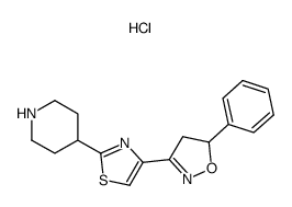 4-[4-(4,5-dihydro-5-phenyl-3-isoxazolyl)-2-thiazolyl]-1-piperidine hydrochloride结构式