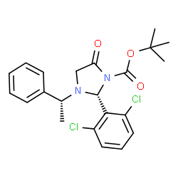 tert-Butyl (R)-2-(2,6-Dichlorophenyl)-5-oxo-3-[(R)-1-phenylethyl]imidazolidine-1-carboxylate Structure