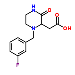 [1-(3-Fluorobenzyl)-3-oxo-2-piperazinyl]acetic acid结构式