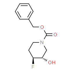 1-Piperidinecarboxylic acid, 4-fluoro-3-hydroxy-, phenylmethyl ester, (3R,4R)-rel- structure