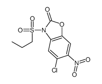 5-chloro-6-nitro-3-propylsulfonyl-1,3-benzoxazol-2-one结构式