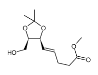 (4'S,5'R,E)-5-(5'-hydroxymethyl-2',2'-dimethyl[1',3']dioxolan-4'-yl)pent-4-enoic acid methyl ester Structure