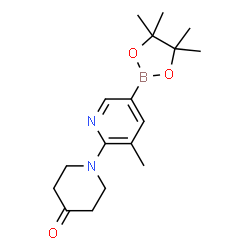 1-(3-Methyl-5-(4,4,5,5-tetramethyl-1,3,2-dioxaborolan-2-yl)pyridin-2-yl)piperidin-4-one结构式