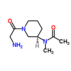 N-[(3R)-1-Glycyl-3-piperidinyl]-N-methylacetamide结构式