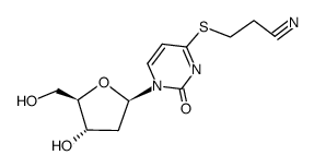 S-(2-cyanoethyl) 4-thio-2'-deoxyuridine结构式