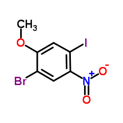 1-Bromo-4-iodo-2-methoxy-5-nitro-benzene结构式