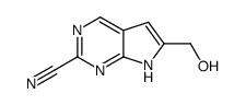 6-(hydroxymethyl)-7H-pyrrolo[2,3-d]pyrimidine-2-carbonitrile结构式