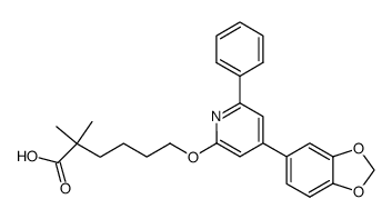 6-<<4-<3,4-(methylenedioxy)phenyl>-6-phenyl-2-pyridyl>oxy>-2,2-dimethylhexanoic acid Structure