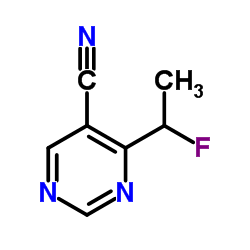 4-(1-Fluoroethyl)-5-pyrimidinecarbonitrile结构式