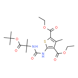 2,4-Thiophenedicarboxylic acid, 5-[[[[2-(1,1-dimethylethoxy)-1,1-dimethyl-2-oxoethyl]amino]carbonyl]amino]-3-methyl-, 2,4-diethyl ester structure