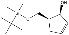 (1S,5S)-5-({[tert-butyl(diMethyl)silyl]oxy}Methyl)cyclopent-2-en-1-ol结构式