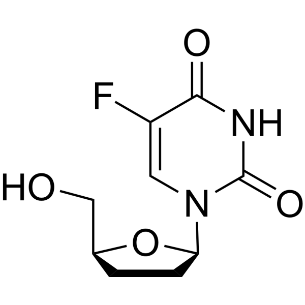 2',3'-dideoxy-5-fluorouridine结构式