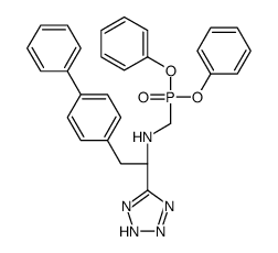 (1S)-N-(diphenoxyphosphorylmethyl)-2-(4-phenylphenyl)-1-(2H-tetrazol-5-yl)ethanamine结构式