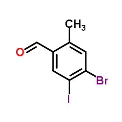 4-Bromo-5-iodo-2-methylbenzaldehyde结构式
