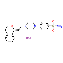 4-(4-{2-[(1S)-3,4-Dihydro-1H-isochromen-1-yl]ethyl}-1-piperazinyl)benzenesulfonamide hydrochloride (1:1)结构式