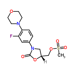 (R)-(3-(3-Fluoro-4-morpholinophenyl)-2-oxooxazolidin-5-yl)methyl methanesulfonate structure