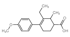 3-Cyclohexene-1-carboxylicacid, 3-ethyl-4-(4-methoxyphenyl)-2-methyl- structure