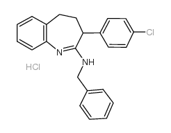 3H-1-Benzazepine, 4,5-dihydro-2-(benzylamino)-3-(p-chlorophenyl)-, mon ohydrochloride结构式