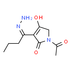 2H-Pyrrol-2-one, 1-acetyl-3-(1-hydrazonobutyl)-1,5-dihydro-4-hydroxy- (9CI)结构式
