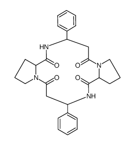 (3S)-3-Phenylcyclo[βAla-L-Pro-L-Pro-[(S)-3-phenyl-βAla-]]结构式